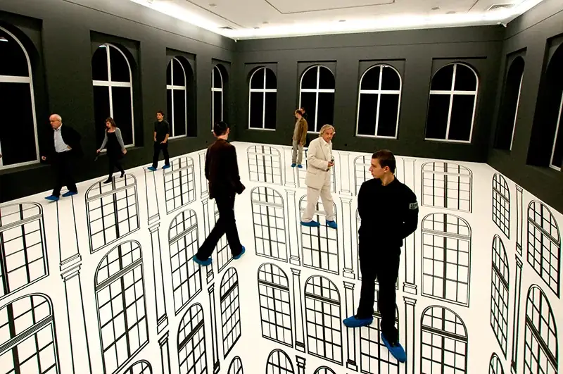 Abyssal, 2010 — Adhesive vinyl, painted walls and light filters