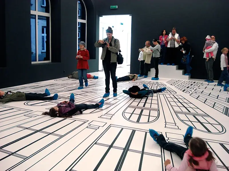 Abyssal, 2010 — Adhesive vinyl, painted walls and light filters