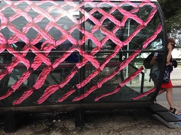 Casulos, 2013 — Vinyl sticker design on two buses and a shelter.