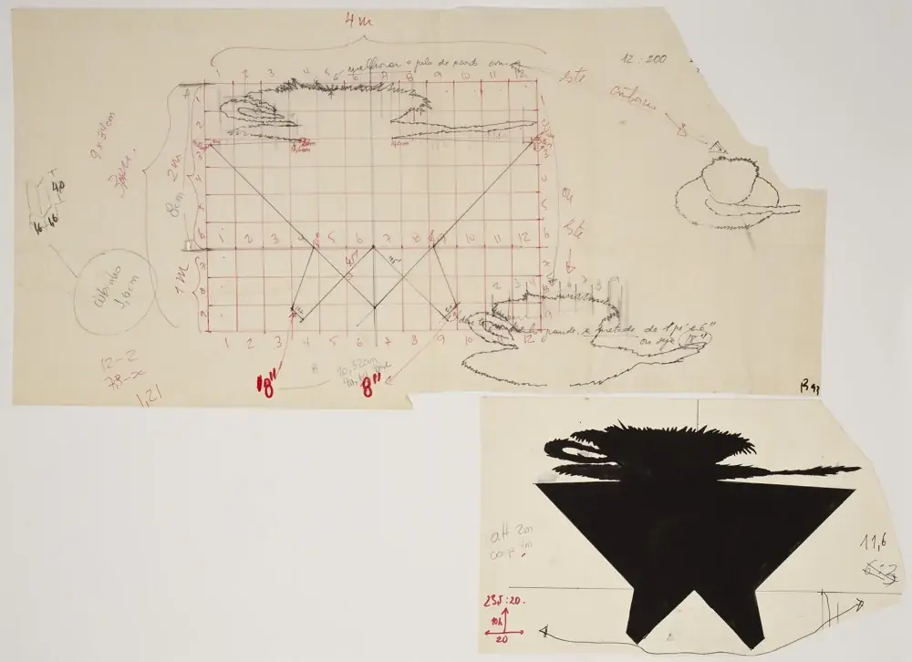 Masterpieces (In Absentia): Meret Oppenheim, 2012 — Adhesive vinyl and wooden pedestal