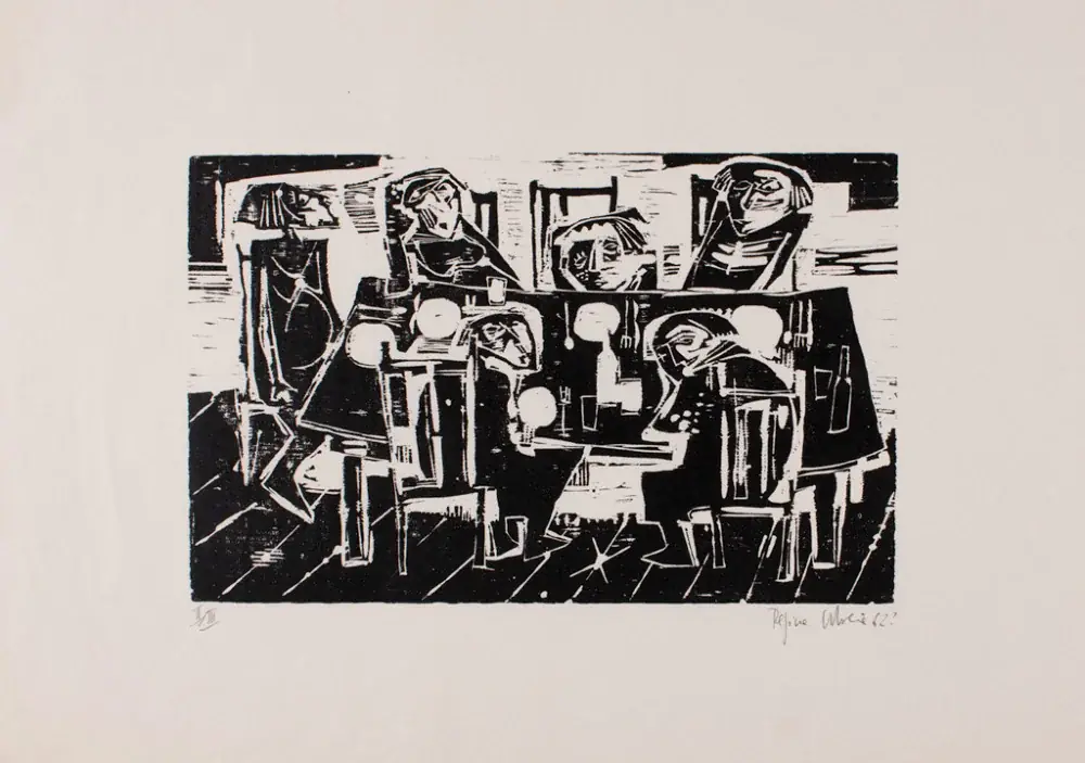 Refeitório, 1962 — Xilogravura
